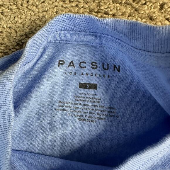 Pacsun Shirt Mens Small Blue Yellow New Youth Seeking Euphoria Long Sleeve - Picture 4 of 9